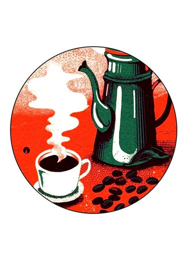 Coffee Printed Fridge Magnet Multicolour