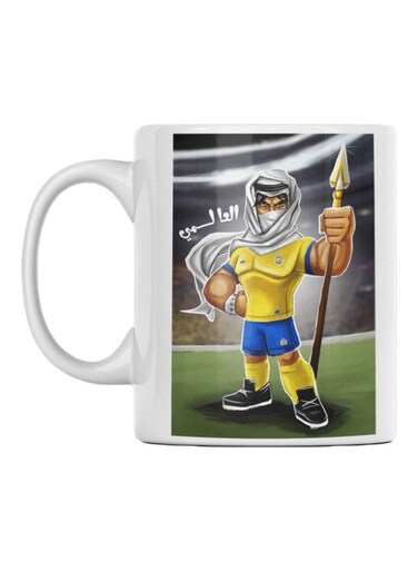Ceramic Printed Mug White/Yellow/Blue
