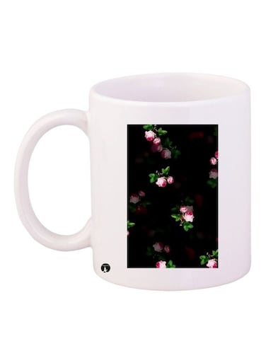 Rose Printed Coffee Mug White/Black/Pink