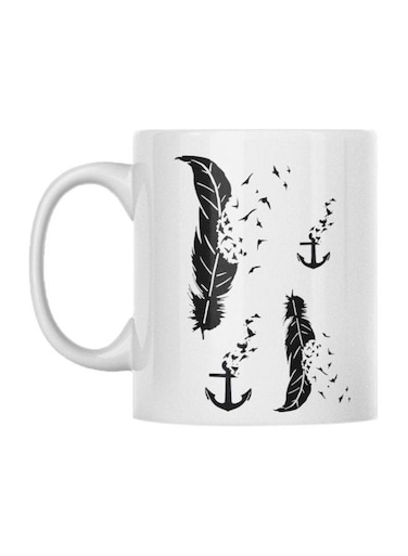 Printed Ceramic Mug White/Black