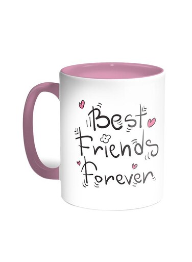 Best Friends Forever Printed Coffee Mug Pink/White 11ounce