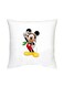 Mickey Mouse Printed Decorative Cushion White/Black/Red 16x16inch