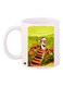 Tiger Cartoon Printed Coffee Mug White/Orange/Green 11ounce