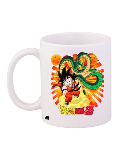 Dragon Ball Printed Coffee Mug White/Orange/Green 11ounce