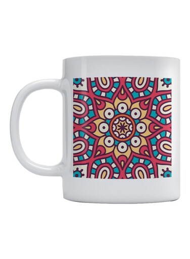 Mandala Printed Mug White/Blue/Pink