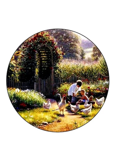 Vintage Art Printed Fridge Magnet Multicolour
