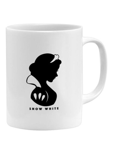 Snow White Cartoon Printed Mug White/Black