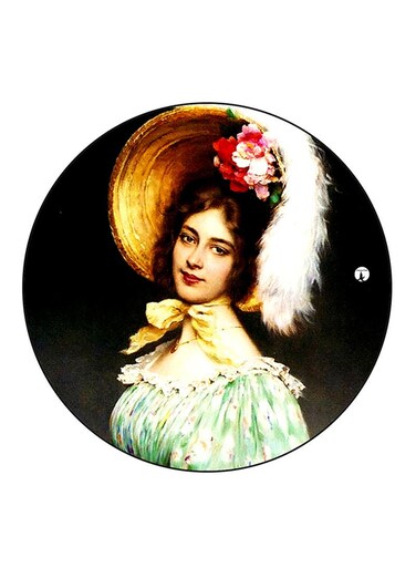 Woman Printed Fridge Magnet Round Multicolour