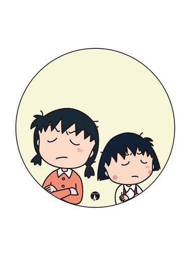 Anime Chibi Maruko Chan Printed Fridge Magnet Round Multicolour
