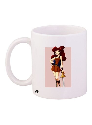 Cartoon Character Printed Coffee Mug White/Brown/Beige