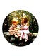 Vintage Art Printed Fridge Magnet Round Multicolour
