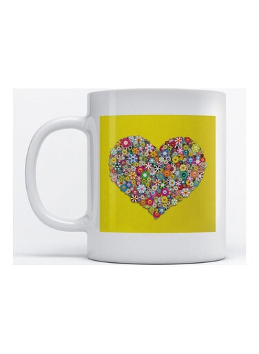 Mug Love Heart for Coffee and Tea White