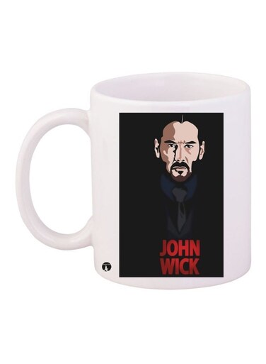 Printed Ceramic Coffee Mug White/Black/Beige