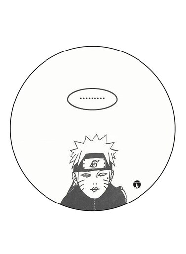 The Anime Naruto Printed Fridge Magnet Black/White