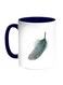 Bird Feather Printed Coffee Mug Blue/White/Grey