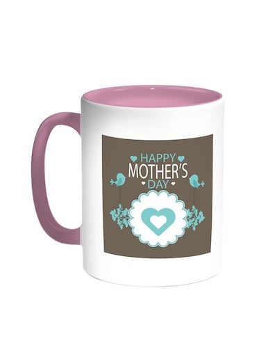 Happy Mother's Day Printed Coffee Mug Pink/White 11ounce