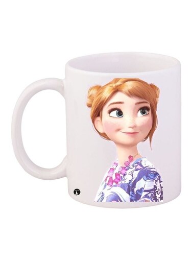 Cartoon Printed Coffee Mug White/Beige/Blue 11ounce