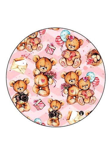 Bears Printed Fridge Magnet Round Multicolour