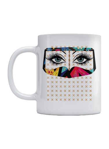 Woman Printed Mug White/Black/Pink