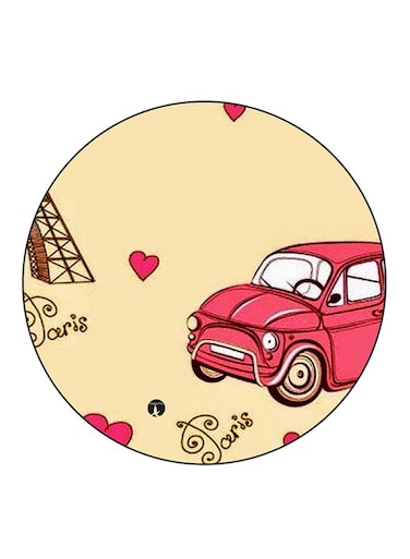 Car Printed Fridge Magnet Round Multicolour