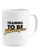 Training To Be Indiana Jones Printed Coffee Mug White/Orange/Black