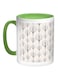 Inscriptions Of Leaves Printed Coffee Mug White/Green/Beige 11ounce