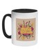Music Festival And Instruments Printed Coffee Mug Black/White/Beige 325ml