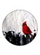 Bird Printed Fridge Magnet Round Multicolour