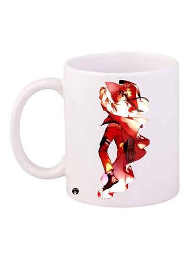 Cartoon Printed Coffee Mug White/Red/Yellow 11ounce