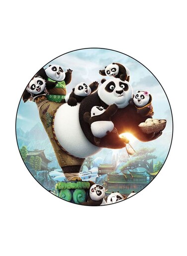 Kung Fu Panda Printed Fridge Magnet Round Multicolour