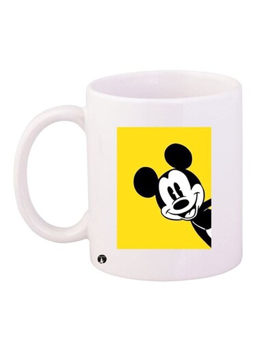 Mickey Mouse Printed Coffee Mug White/Yellow/Black
