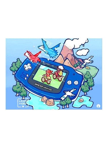Video Game Themed Metallic Plate Blue/Green/Red 20x15cm