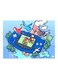 Video Game Themed Metallic Plate Blue/Green/Red 20x15cm