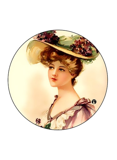 The Girl Printed Fridge Magnet Multicolour 5.5 x 5.5cm
