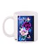 Floral Printed Coffee Mug White/Blue/Purple 11ounce