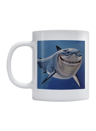 The Shark Printed Mug White/Blue/Grey