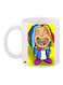 Cartoon Printed Coffee Mug White/Yellow/Blue 11ounce