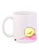 Cartoon Printed Coffee Mug White/Yellow/Pink 11ounce