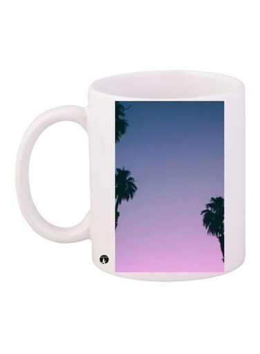 Twilight Sky Printed Coffee Mug White/Grey/Pink