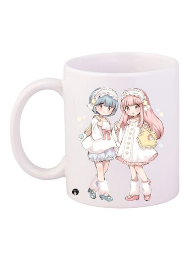 Anime Printed Coffee Mug White/Blue/Pink
