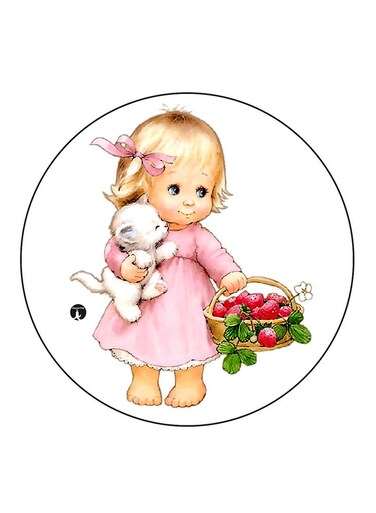 Girl Printed Fridge Magnet Multicolour