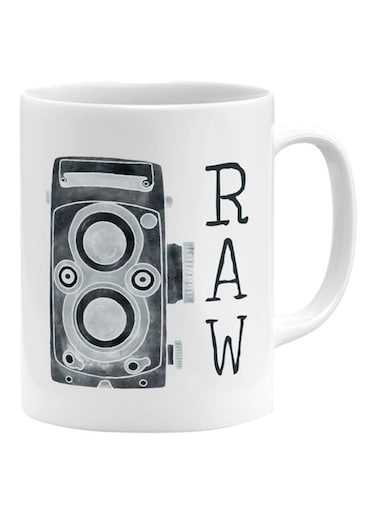 Raw Vintage Camera Printed Coffee Mug White/Black/Grey