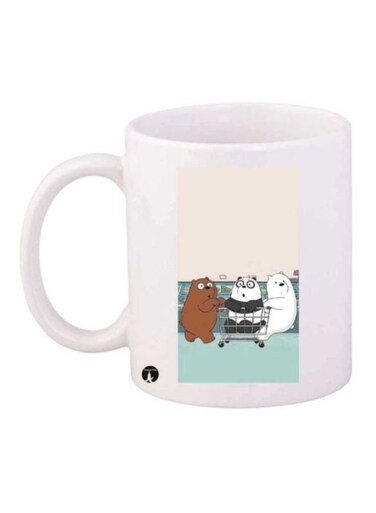 We Bare Bears Printed Coffee Mug White/Black/Brown