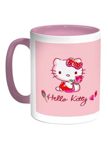 Hello Kitty Printed Coffee Mug White/Pink 12ounce
