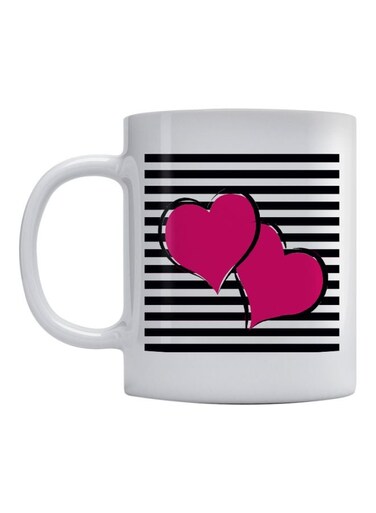 Love Printed Mug White/Black/Pink