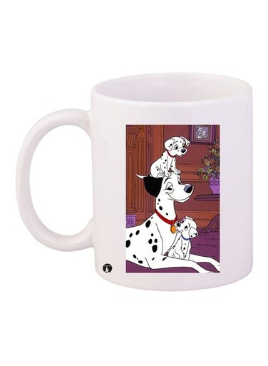 Dalmatians Printed Coffee Mug White/Black/Purple 11ounce