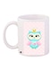 Owl Printed Coffee Mug White/Pink/Blue 11ounce