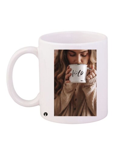 Girl Printed Coffee Mug White/Brown/Black