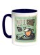 Old Coffee Shop Printed Coffee Mug Dark Blue/White/Green 11ounce