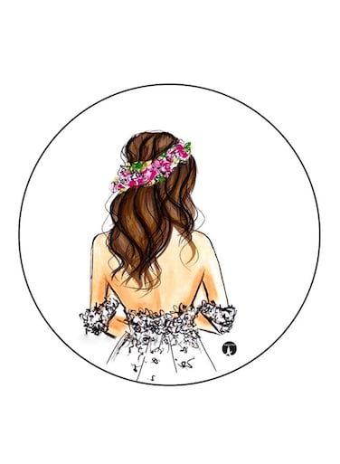 Girl Printed Fridge Magnet Multicolour